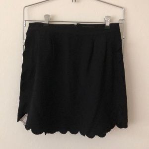 Black Scalloped Club Monaco Skirt